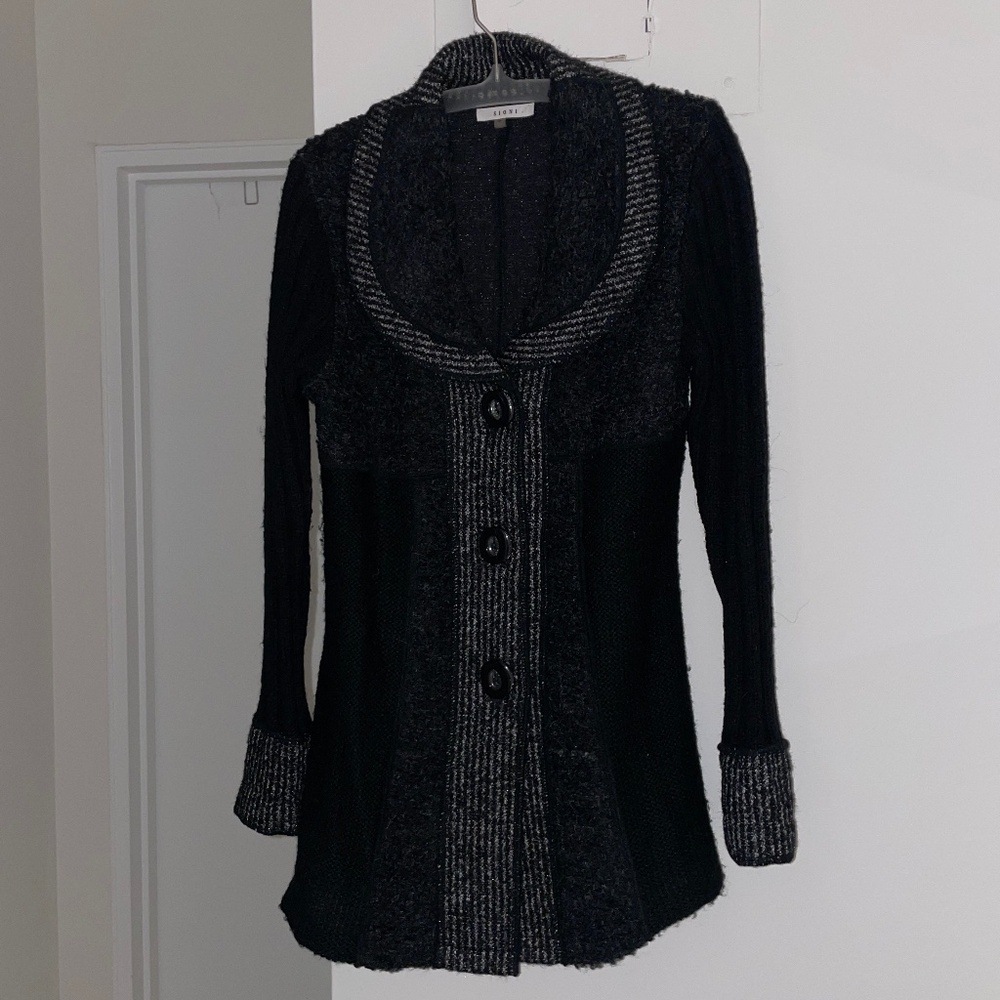 Sioni: Long Button Down Swing Sweater - Size Small